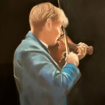 Drawing titled "concert" by Jean Alvarez, Original Artwork, Pastel Mounted on Other rigid panel
