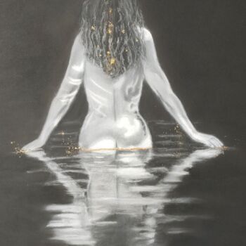 Dessin intitulée "baignade" par Jean Alvarez, Œuvre d'art originale, Pastel