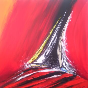 Peinture intitulée "Voile en Rouge" par Jean Arthur Del Moral (Jean Arthur), Œuvre d'art originale, Huile