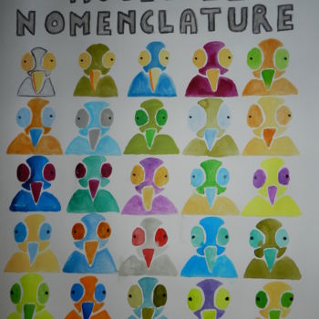 绘画 标题为“LA NOMENCLATURE DES…” 由Le Livreur De Chats, 原创艺术品, 水彩
