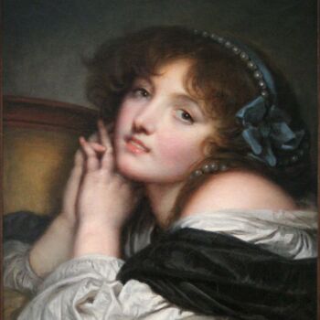 Ζωγραφική με τίτλο "Jeune fille aux mai…" από Jean-Baptiste Greuze, Αυθεντικά έργα τέχνης, Λάδι