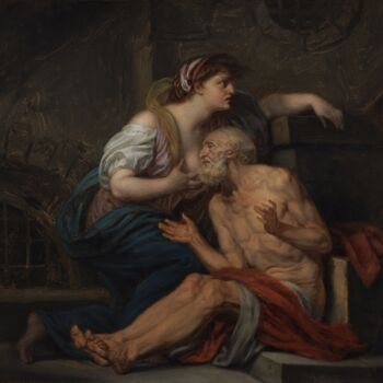 Pittura intitolato "Cimon et Pero : "Ch…" da Jean-Baptiste Greuze, Opera d'arte originale, Olio