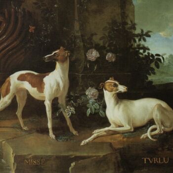 Pittura intitolato "Misse et Turlu, les…" da Jean-Baptiste Oudry, Opera d'arte originale, Olio