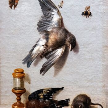 Картина под названием "Nature morte avec d…" - Jean-Baptiste Oudry, Подлинное произведение искусства, Масло