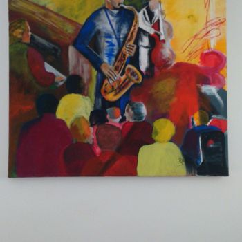 Pittura intitolato "saxophoniste" da Jean Bellier, Opera d'arte originale, Acrilico