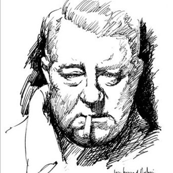 Drawing titled "Jean Gabin" by Jean Bernard Auboin, Original Artwork