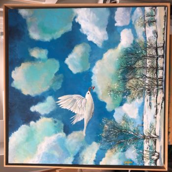 Painting titled "AUZIELLE DE NEIGE (…" by Jean Biret, Original Artwork, Acrylic