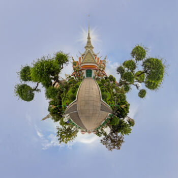 "Planète Wat Arun" başlıklı Fotoğraf Jean Charles Garrivet tarafından, Orijinal sanat, Fotoşopsuz fotoğraf Alüminyum üzerine…