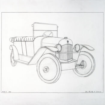 Σχέδιο με τίτλο "Type A 1919" από Jean-Charles Hecquet, Αυθεντικά έργα τέχνης, Μολύβι