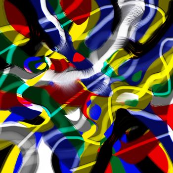 Arts numériques intitulée "Tubes" par Jean-Chrétien Favreau, Œuvre d'art originale, Peinture numérique
