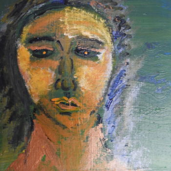 Painting titled "Tristesse" by Jean-Christian Belcourt, Original Artwork, Acrylic