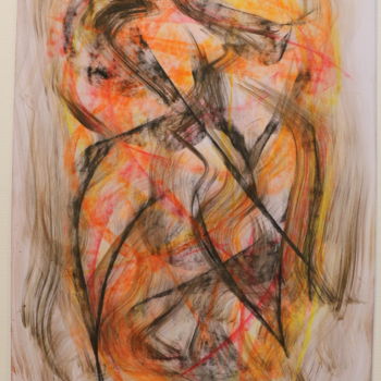 Peinture intitulée "4 / La Danseuse Ech…" par Jean-Christophe Hilaire, Œuvre d'art originale, Pastel