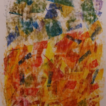 Peinture intitulée "9 / Rosiers Rouges" par Jean-Christophe Hilaire, Œuvre d'art originale, Pastel