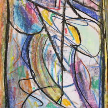 Malerei mit dem Titel "69 / Perroquet" von Jean-Christophe Hilaire, Original-Kunstwerk, Pastell
