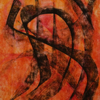 Peinture intitulée "77 / Serpents Et Oi…" par Jean-Christophe Hilaire, Œuvre d'art originale, Pastel