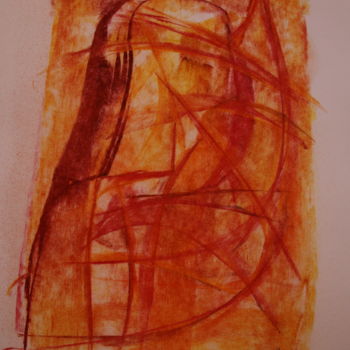 Картина под названием "79 / Flammes De Coe…" - Jean-Christophe Hilaire, Подлинное произведение искусства, Пастель