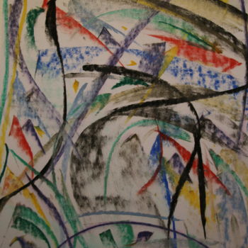Peinture intitulée "281 Promenade color…" par Jean-Christophe Hilaire, Œuvre d'art originale, Pastel