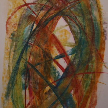 Painting titled "Errances colorées 2…" by Jean-Christophe Hilaire, Original Artwork, Pastel