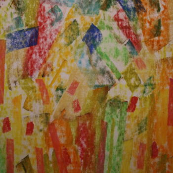 Peinture intitulée "304 / Forêt en joie" par Jean-Christophe Hilaire, Œuvre d'art originale, Pastel