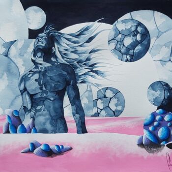 Ζωγραφική με τίτλο "LONG DREAM OF METAL" από Jean-Christophe Labrue, Αυθεντικά έργα τέχνης, Ακουαρέλα