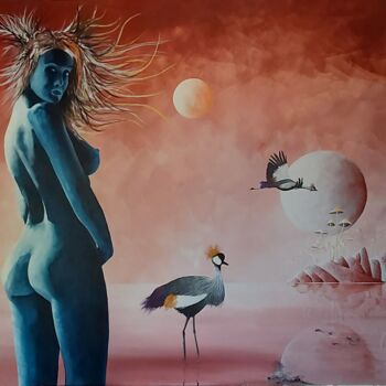 Картина под названием "Lady blue" - Jean-Christophe Labrue, Подлинное произведение искусства, Акрил