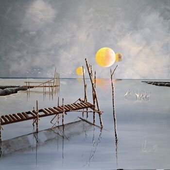 Schilderij getiteld "End of the day" door Jean-Christophe Labrue, Origineel Kunstwerk, Acryl