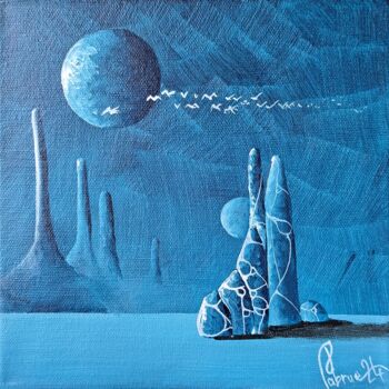Pittura intitolato "Small blue 2" da Jean-Christophe Labrue, Opera d'arte originale, Acrilico