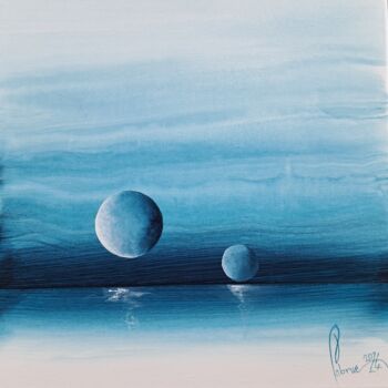 Peinture intitulée "Ondes bleus" par Jean-Christophe Labrue, Œuvre d'art originale, Acrylique