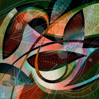 Digitale Kunst mit dem Titel "Composition 5" von Jean-Christophe Latger, Original-Kunstwerk, 2D digitale Arbeit