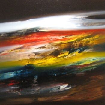 Painting titled "PRINTEMPS" by Jean Claude Barthel, Original Artwork, Oil Mounted on Wood Stretcher frame