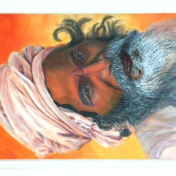 Peinture intitulée "Sadhu indien" par Jean-Claude Beaumesnil, Œuvre d'art originale, Acrylique