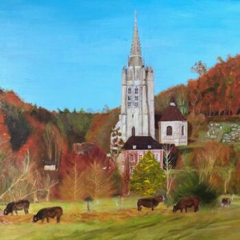 Pintura titulada "Eglise Saint-Pierre…" por Jean-Claude Beaumesnil, Obra de arte original, Acrílico