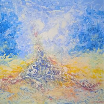 Peinture intitulée "Ascension astrale" par Jean-Claude Bemben, Œuvre d'art originale, Huile Monté sur Châssis en bois