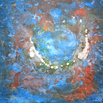 Peinture intitulée "Planète bleue" par Jean-Claude Bemben, Œuvre d'art originale, Huile Monté sur Châssis en bois