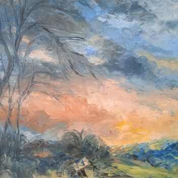 Pittura intitolato "La tempête arrive" da Jean-Claude Bemben, Opera d'arte originale, Olio Montato su Telaio per barella in…