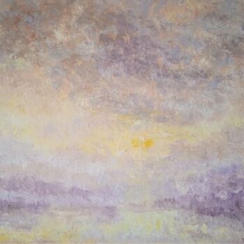 Painting titled "Brume persistante" by Jean-Claude Bemben, Original Artwork, Oil Mounted on Wood Stretcher frame