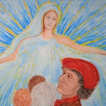 Peinture intitulée "ballade pour prier…" par Jean-Claude Bemben, Œuvre d'art originale, Huile Monté sur Châssis en bois