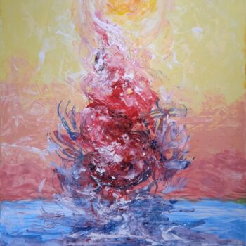 Pintura titulada "Emergence céleste" por Jean-Claude Bemben, Obra de arte original, Oleo Montado en Bastidor de camilla de m…