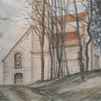 Drawing titled "La chapelle St Lié,…" by Jean-Claude Bemben, Original Artwork, Watercolor