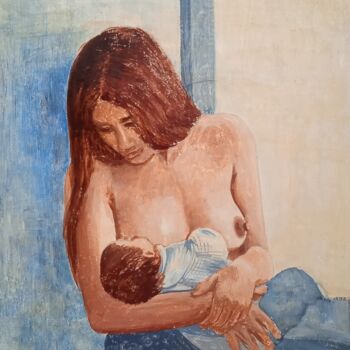 Peinture intitulée "Maternité" par Jean-Claude Bemben, Œuvre d'art originale, Acrylique
