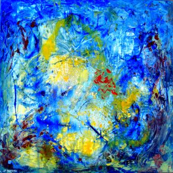 Peinture intitulée "Harmonie bleue" par Jean-Claude Bemben, Œuvre d'art originale, Huile Monté sur Châssis en bois