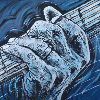 Ζωγραφική με τίτλο "Marcus Miller" από Jean-Claude Bertrand, Αυθεντικά έργα τέχνης, Ακρυλικό Τοποθετήθηκε στο Ξύλινο φορείο…