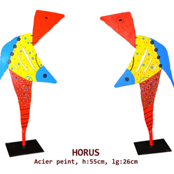 「horus-jpg」というタイトルの彫刻 Jean Claude Causseによって, オリジナルのアートワーク, 金属