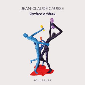 제목이 "Derrière le rideau"인 판화 Jean Claude Causse로, 원작, 디지털