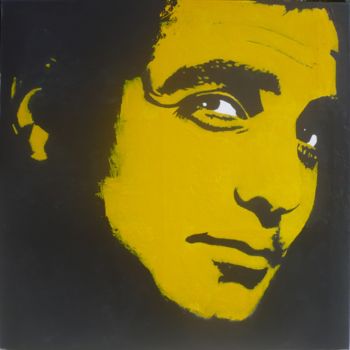 Malerei mit dem Titel "George Clooney" von Jean Claude Colombano, Original-Kunstwerk, Acryl