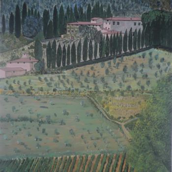 Painting titled "Toscane 1" by Jean Claude Colombano, Original Artwork, Gouache