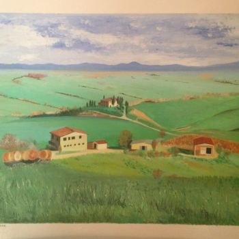 Painting titled "Toscane 3" by Jean Claude Colombano, Original Artwork, Oil