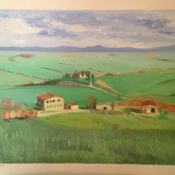 Peinture intitulée "Toscane 3" par Jean Claude Colombano, Œuvre d'art originale, Huile