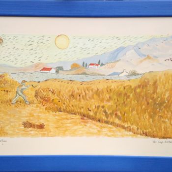 Peinture intitulée "le champ de blé" par Jean Claude Colombano, Œuvre d'art originale, Huile