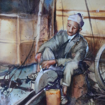Painting titled "le-remouleur-maroca…" by Jean-Claude Coustilieres, Original Artwork